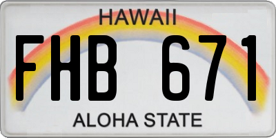 HI license plate FHB671