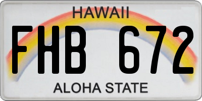 HI license plate FHB672