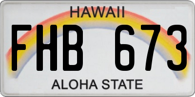 HI license plate FHB673