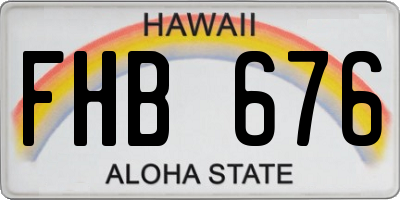 HI license plate FHB676