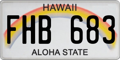 HI license plate FHB683