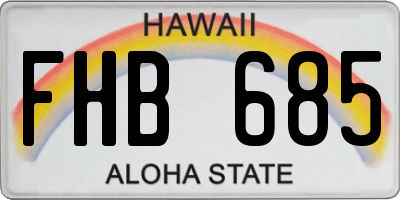 HI license plate FHB685
