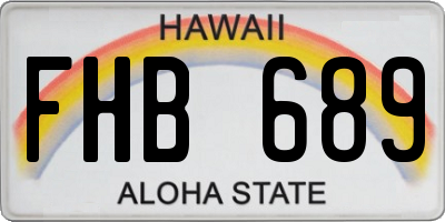 HI license plate FHB689