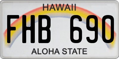 HI license plate FHB690