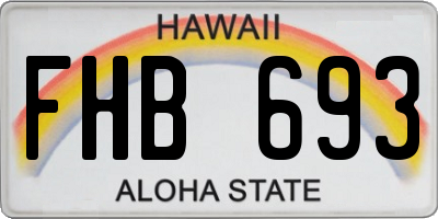 HI license plate FHB693