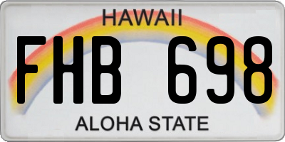 HI license plate FHB698