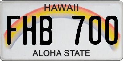 HI license plate FHB700