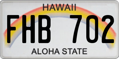 HI license plate FHB702