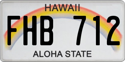 HI license plate FHB712