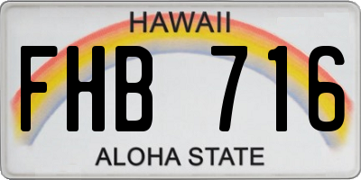 HI license plate FHB716