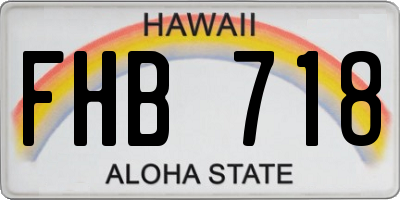 HI license plate FHB718