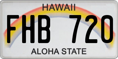 HI license plate FHB720