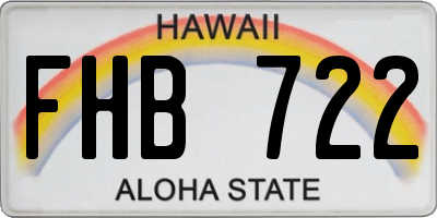 HI license plate FHB722