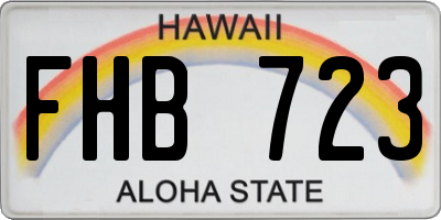 HI license plate FHB723
