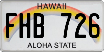HI license plate FHB726