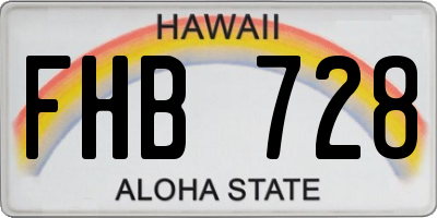 HI license plate FHB728