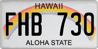HI license plate FHB730