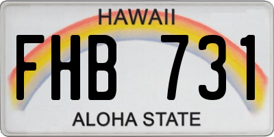 HI license plate FHB731