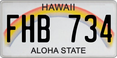 HI license plate FHB734