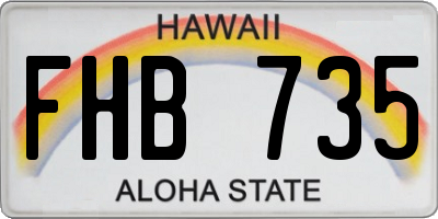HI license plate FHB735