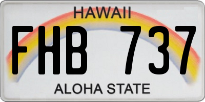 HI license plate FHB737