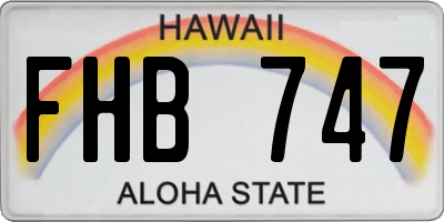 HI license plate FHB747