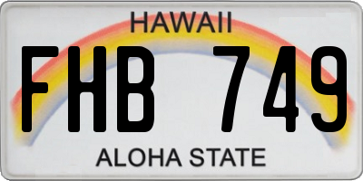 HI license plate FHB749