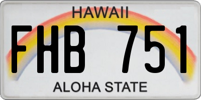 HI license plate FHB751