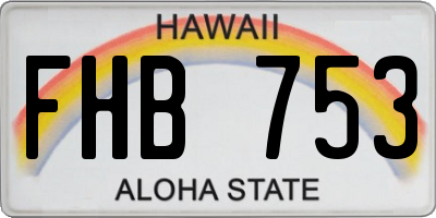HI license plate FHB753