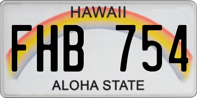 HI license plate FHB754