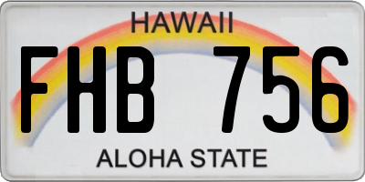 HI license plate FHB756