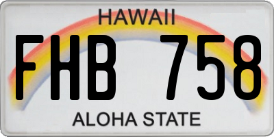 HI license plate FHB758