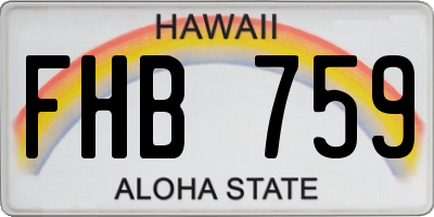 HI license plate FHB759