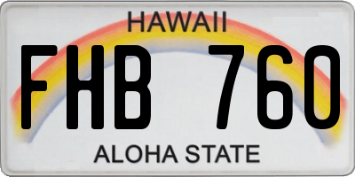 HI license plate FHB760