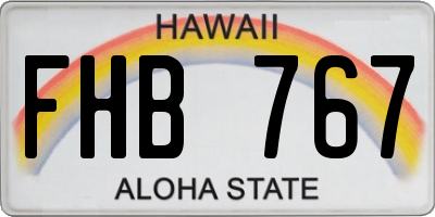 HI license plate FHB767
