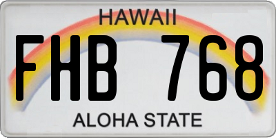 HI license plate FHB768