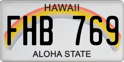 HI license plate FHB769