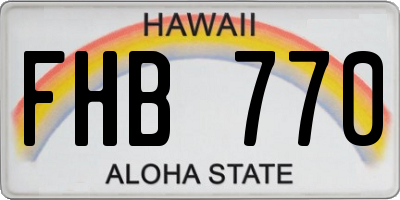 HI license plate FHB770