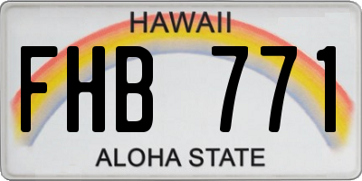 HI license plate FHB771