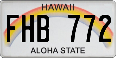 HI license plate FHB772