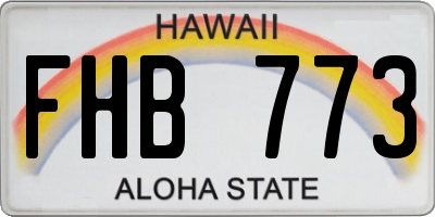 HI license plate FHB773