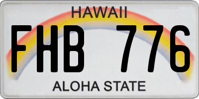 HI license plate FHB776