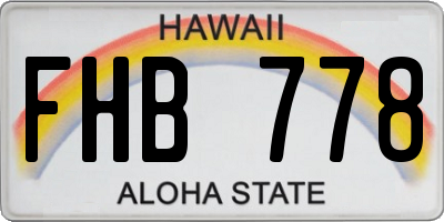 HI license plate FHB778