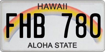 HI license plate FHB780