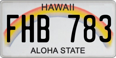 HI license plate FHB783