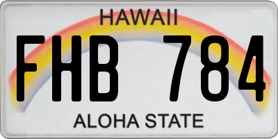 HI license plate FHB784