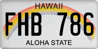 HI license plate FHB786