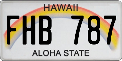 HI license plate FHB787