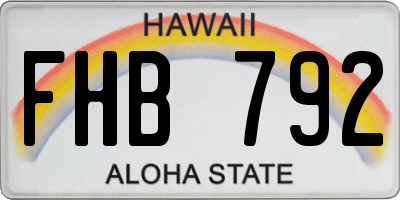 HI license plate FHB792