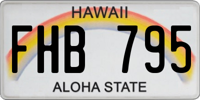 HI license plate FHB795